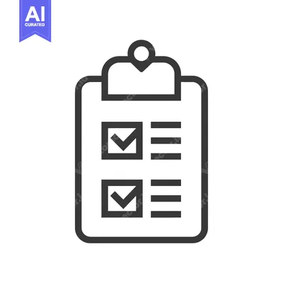 Aset desain premium: Clipboard with Checklist and Two Checked Boxes