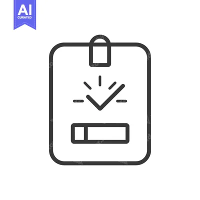 Aset desain premium: Clipboard with Check Mark and Progress Bar