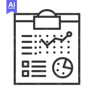 Clipboard with Graph, Chart, and List Icons