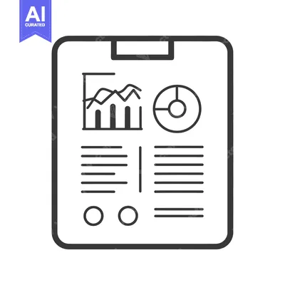 Aset desain premium: Clipboard with Line Graph, Bar Chart, Pie Chart, and Text
