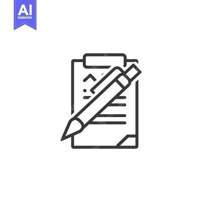 Aset desain premium: Clipboard with Pen Icon