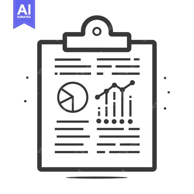 Clipboard with pie chart and line graph business report