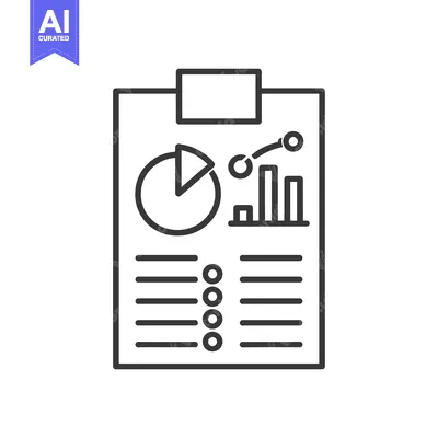 Premium design asset: Clipboard with Pie Chart, Bar Graph, and Data Points