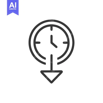 Popular premium asset: Time Download: Minimalist Clock Icon with Arrow Pointing Downward, Dea