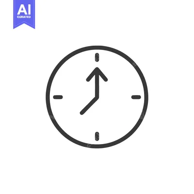 Minimalist Clock Icon Showing Seven O'Clock, Time Concept