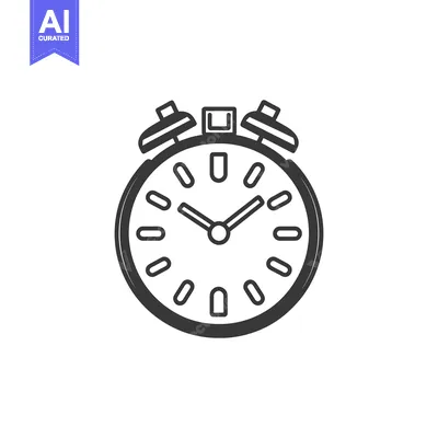 Aset premium populer: A simple outline depiction of a classic alarm clock