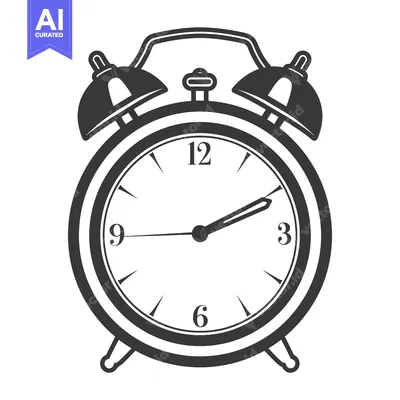 Aset desain premium: A simple illustration of a classic mechanical alarm clock