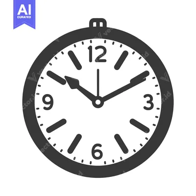 Aset premium populer: A simple analog clock displaying the time in a round format