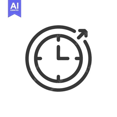 Aset desain premium: Clockwise Rotation: Time and Direction in Minimalist Icon Design