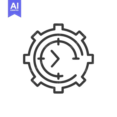 Aset desain premium: Gear Clock Icon: Time Management, Productivity, and Efficiency Symbol