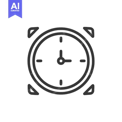Aset premium populer: Minimalist Alarm Clock Icon with Triangle Accents, Time Reminder