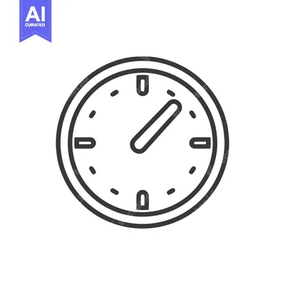 Premium design asset: Minimalist Clock Icon: Time Management, Deadline, and Schedule Concept