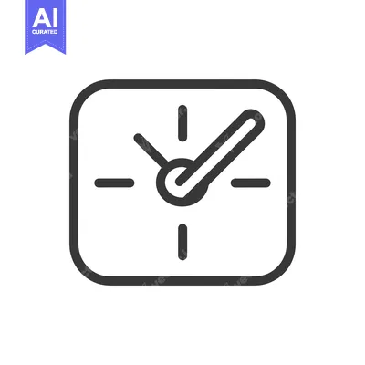 Aset desain premium: Clock with a check mark inside a square