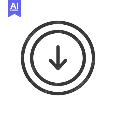 Aset premium populer: Minimalist Down Arrow Icon: Circular Frame, Simple Directional Symbol