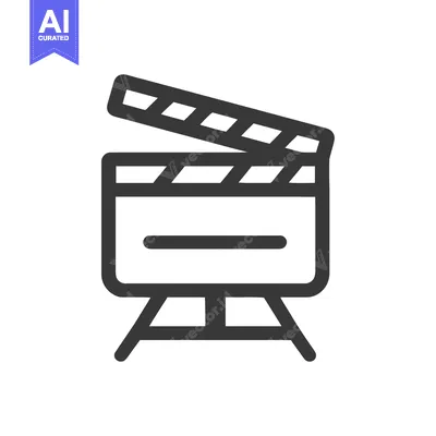 Aset premium populer: Minimalist Clapperboard Icon: Film Production, Cinema Industry Symbol