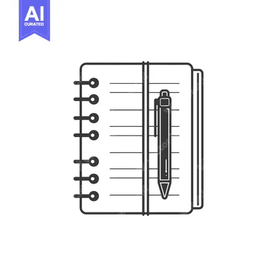 Aset desain premium: Closed Spiral Notebook with Pen Inside