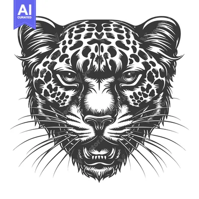 Aset desain premium: Close-Up Portrait of a Growling Leopard