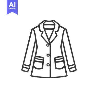 Premium design asset: A line drawing of a business formal jacket on white