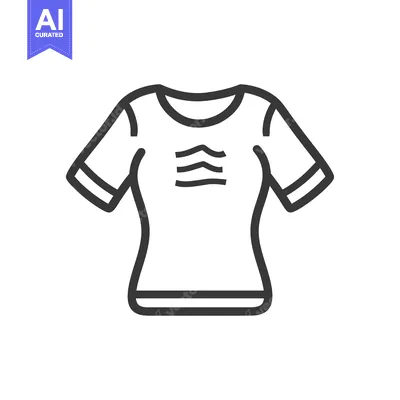 Aset desain premium: Simple graphic illustration showcasing a white short sleeved shirt