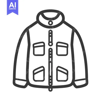 Premium design asset: A black and white drawing of a hooded jacket