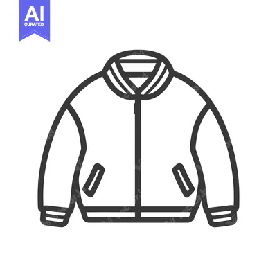 The simple vector line drawing of a classic jacket design
