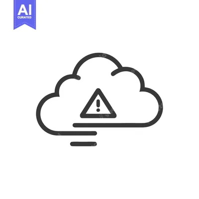 Aset desain premium: Cloud Computing Warning: A Minimalist Icon of Data Security Alert