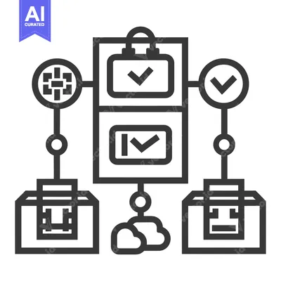 Aset desain premium: Cloud-Based Data Flow With Checkmarks and Servers