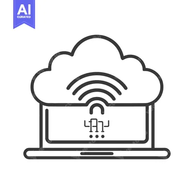 Aset premium populer: An illustration depicting a cloud and a laptop computer connection