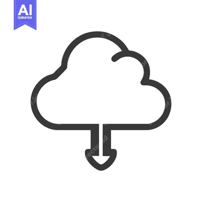 Aset premium populer: Minimalist Cloud Download Icon: Simple, Clean, and Modern Design