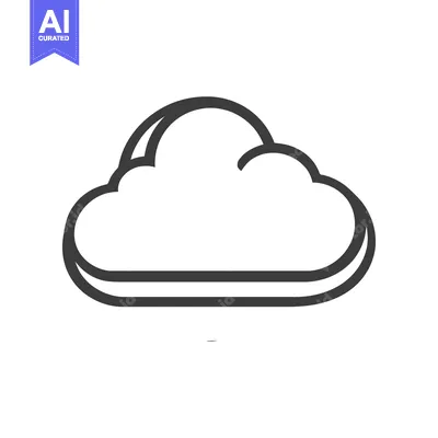 Premium design asset: Minimalist Cloud Icon with Double Outline, Isolated on White Backgroun
