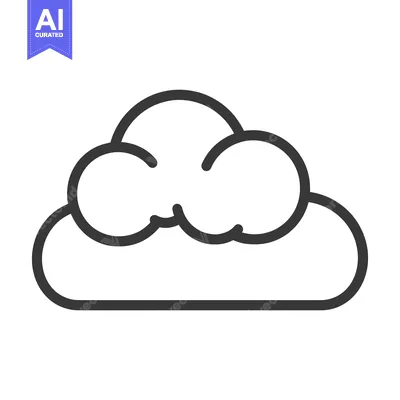Aset premium populer: Simple drawing of a stylized cloud with rounded shapes