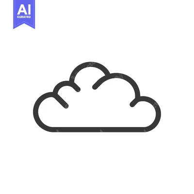Popular premium asset: A simple outlined design of a puffy cloud formation