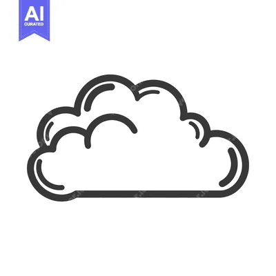 Aset premium populer: A simple illustration showing a stylized puffy cloud in graphic form