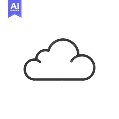 Aset premium populer: Simple Cloud Icon: Minimalist Weather Symbol on White Background