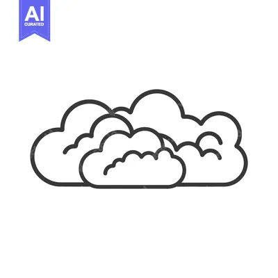 Popular premium asset: A simple black and white outline depiction of clouds in the sky