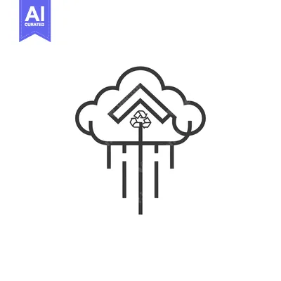 Aset premium populer: Cloud with Recycle Symbol and Rain