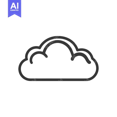 Popular premium asset: A simple outline illustration of a fluffy cloud on white