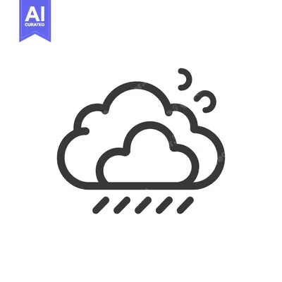 Aset premium populer: Cloudy Weather with Drizzle and a Crescent Moon