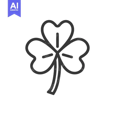 Aset desain premium: A simple graphic illustration of a three leaf clover plant