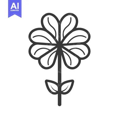 Aset premium populer: A simple illustration of a flower with eight heart shaped petals