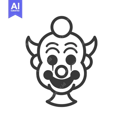 Popular premium asset: Simplified monochrome illustration of a smiling clown face
