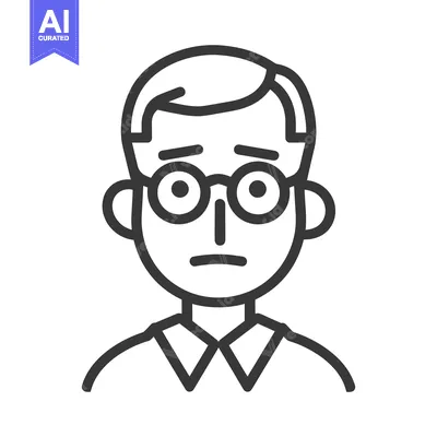 Aset premium populer: The illustration presents a concerned male character with glasses and