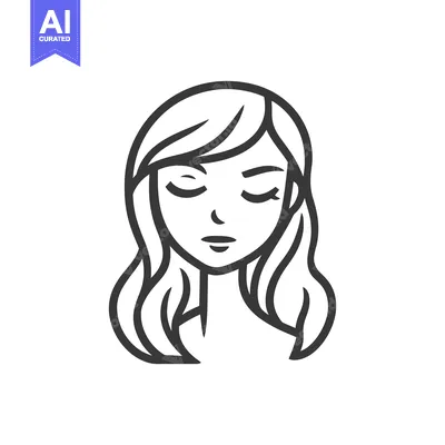 Premium design asset: An illustration of a woman with long wavy flowing hair