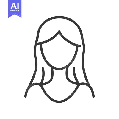 Aset premium populer: A simple minimalist illustration of a woman with long flowing hair