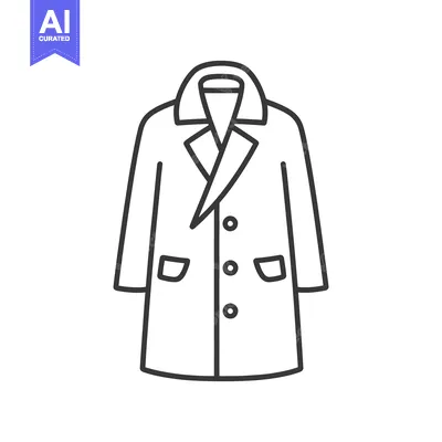 Aset premium populer: A simple vector illustration of a long coat with buttons