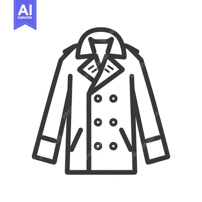 A simple outlined drawing depicting a formal overcoat design