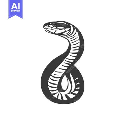 Aset desain premium: A stylized illustration depicts a snake with intricate markings and de
