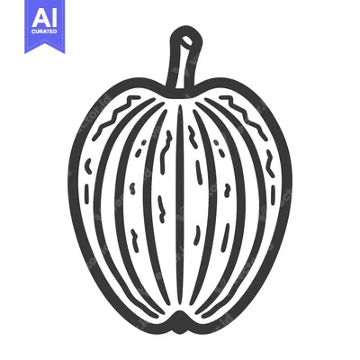 Aset premium populer: A single isolated illustration of a simple fruit with a stem