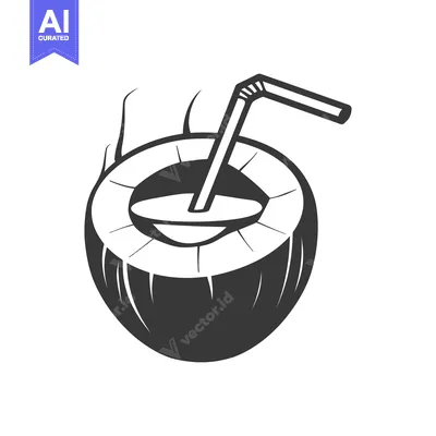 Popular premium asset: A fresh coconut beverage is enjoyed with a disposable straw