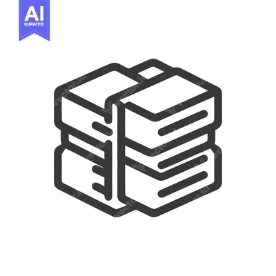 Aset desain premium: Stacked Books Icon: Minimalist Design, Education and Knowledge Symbol